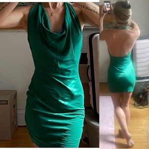 Susana Monaco Holiday Green Cowl Neck Dress St. Patricks Day